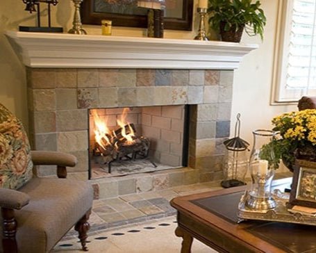 Superior 43-Inch Radiant Grey Herringbone Wood Burning Fireplace