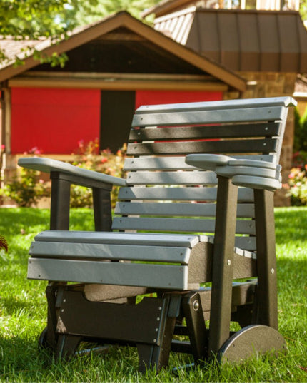 LuxCraft 2 foot glider chair dove gray and black