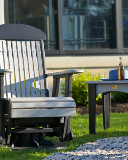 LuxCraft 2 foot classic swivel chair dove gray and black with LuxCraft Island End table