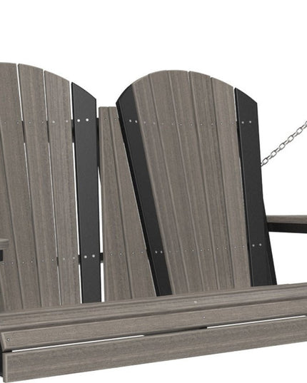 4 foot Adirondack poly swing coastal gray and black 4APSCGB