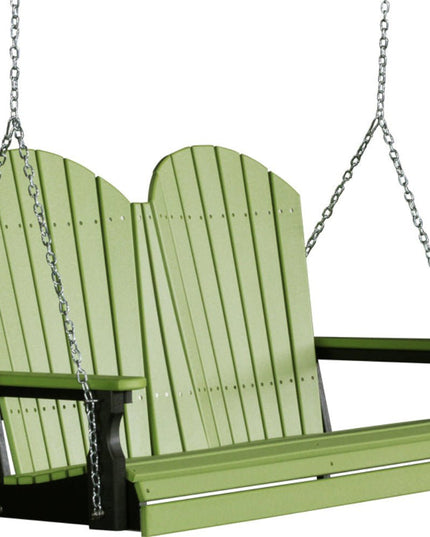 4 foot Adirondack poly swing lime, green, and black 4APSLGB