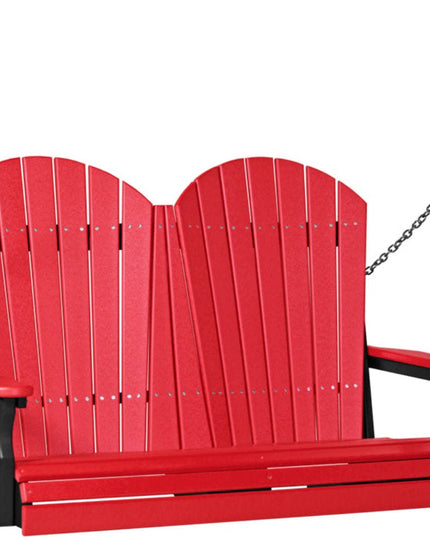 4 foot Adirondack poly swing red and black 4APSRB