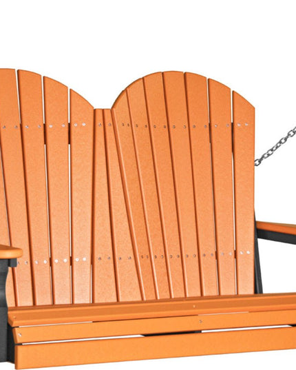 4 foot Adirondack poly swing, tangerine and black 4APSTB