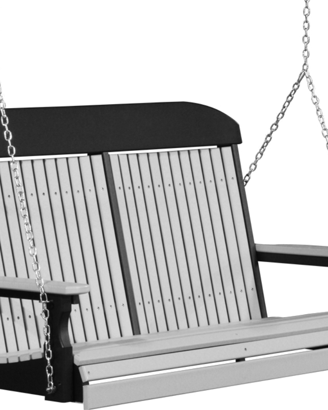 4 foot classic poly swing dove gray and black 4CPSDGB