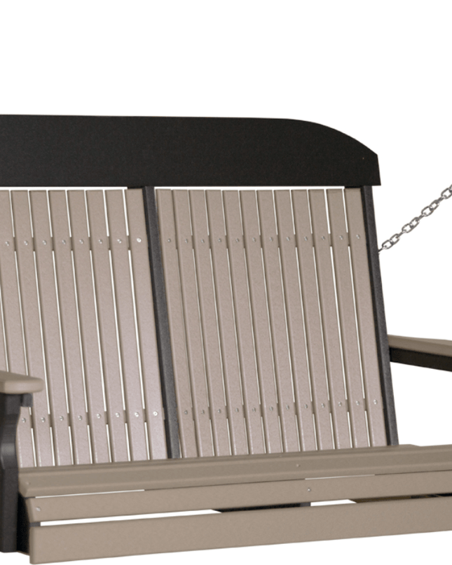 4 foot classic poly swing weatherwood and black 4CPSWWB