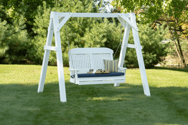 4 foot classic ploy swing white on A-Frame