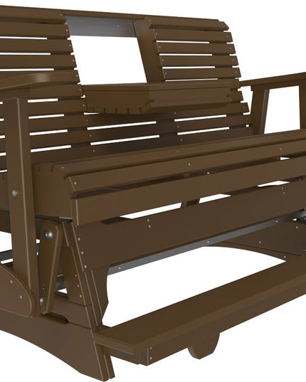 LuxCraft 5 foot Plain Poly Balcony Glider Chestnut Brown