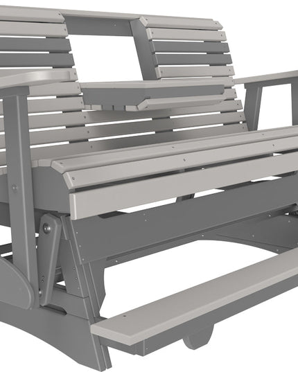 LuxCraft 5 foot Plain Poly Balcony Glider Dove Gray & Slate