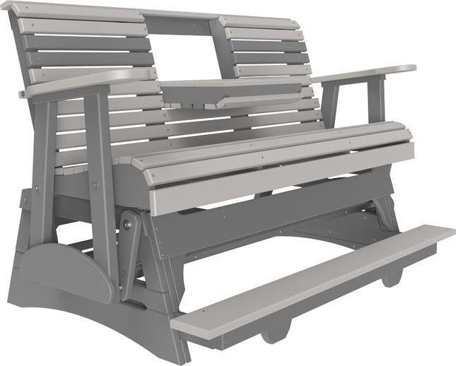 LuxCraft 5 foot Plain Poly Balcony Glider Dove Gray & Slate