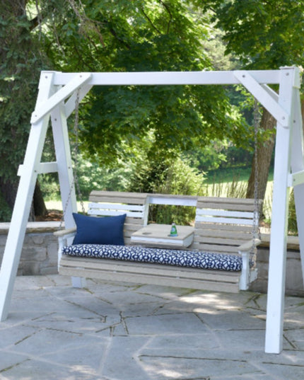 LuxCraft 5' Seat Cushion in Luxe Indigo featured on a 5' Plain Swing.