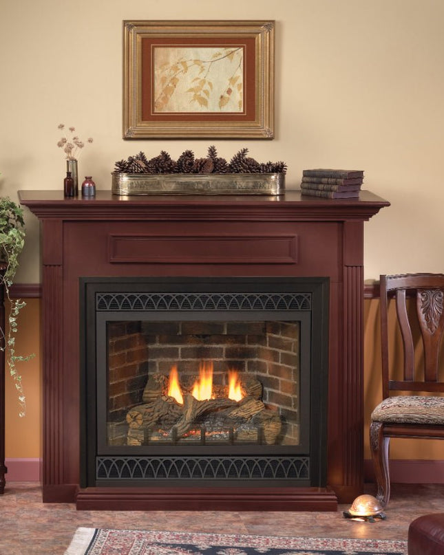 American Hearth Madison 42" DVD42 Deluxe Gas Fireplace - 25K BTU Millivolt/IPI - 7-Piece Log Set