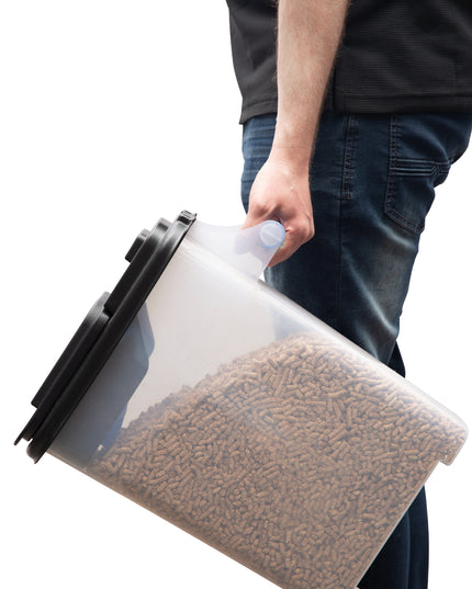 Pellet Fuel Storage Bin for Easy Handling