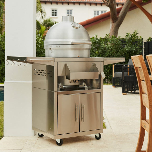 Blaze Cast Aluminum Kamado Grill 20-Inch on a Cart