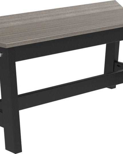 Café Dining Bench (41") Coastal Gray & Black
