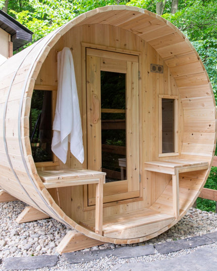 Tranquility Barrel Sauna by Canadian Timber