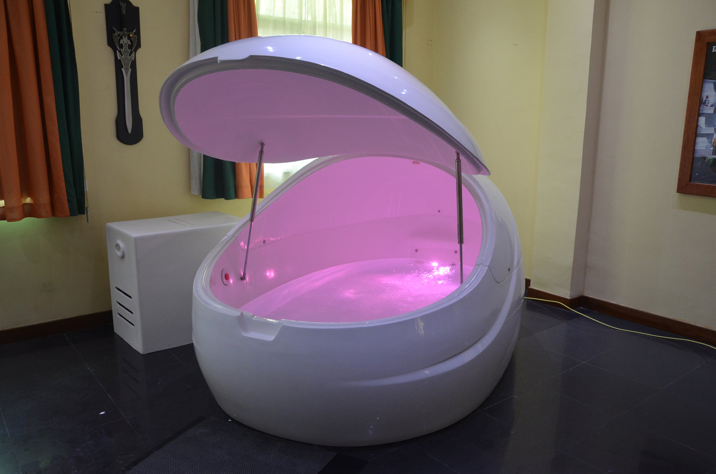 DreamPod V2 Float Pod open with lighting