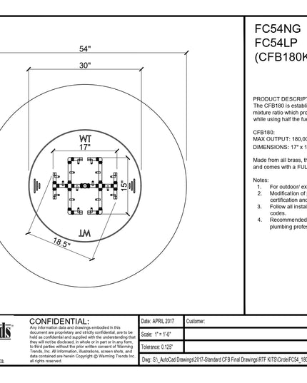 Warming Trends 54" Circle Fire Pit