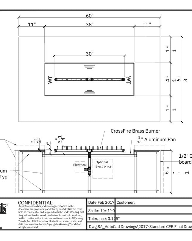 Warming Trends 60" x 36" Fire Pit