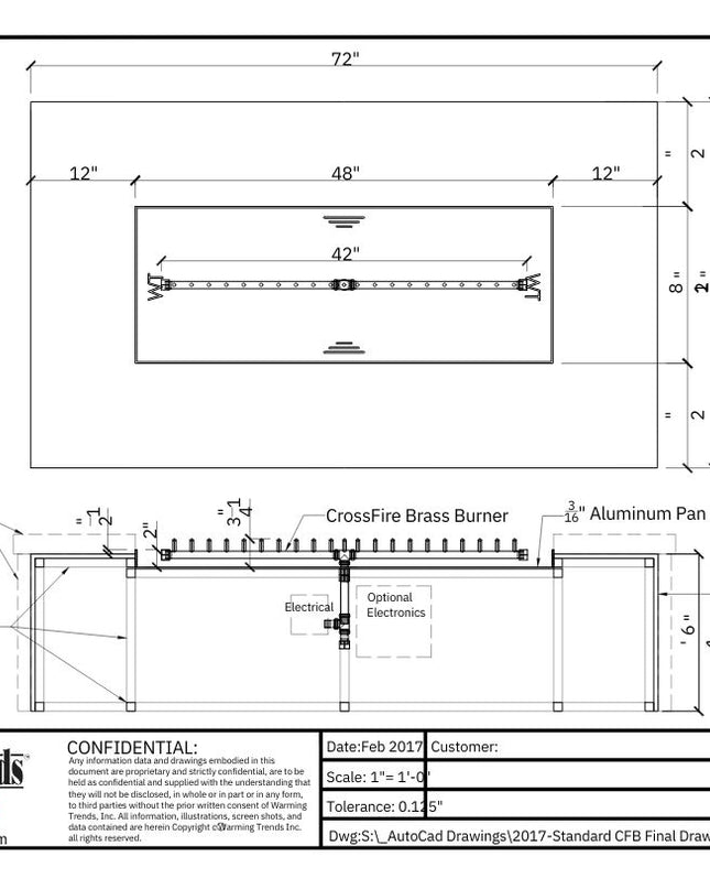 Warming Trends 72" x 42" Fire Pit