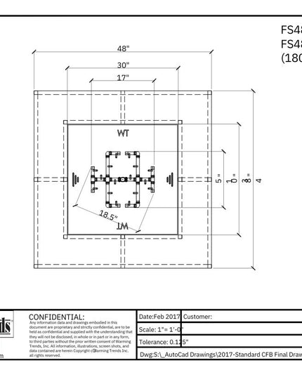 Warming Trends 48" Square Fire Pit