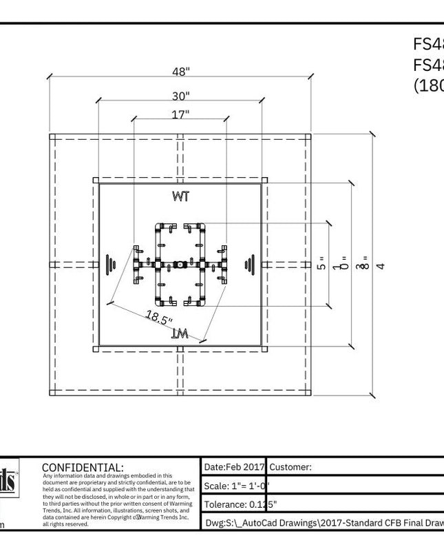 Warming Trends 48" Square Fire Pit