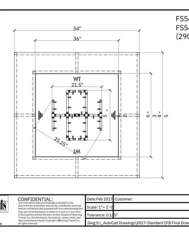 Warming Trends 54" Square Fire Pit