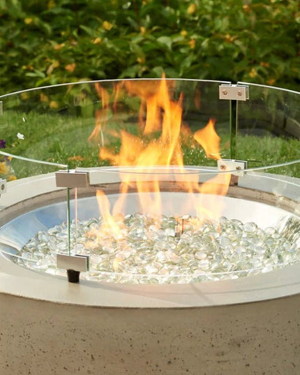 20" Round Glass Wind Guard for Fire Pit Protection