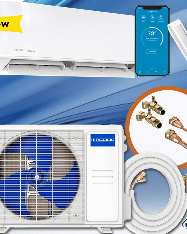 MRCOOL DIY® 5th Gen E Star 9,000 BTU Single Zone Mini Split Complete System with 25ft. Line Set 115V, DIY-09-HP-WM-115D25-O