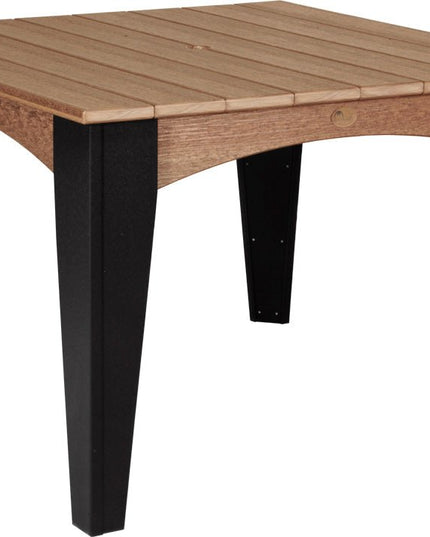 Island Dining Table (44" Square) Antique Mahogany & Black