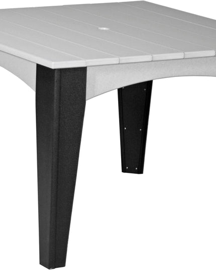 Island Dining Table (44" Square) Dove Gray & Black