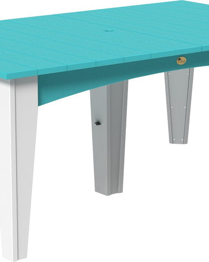 Island Dining Table (44"x 72" Rectangular) Aruba Blue & White