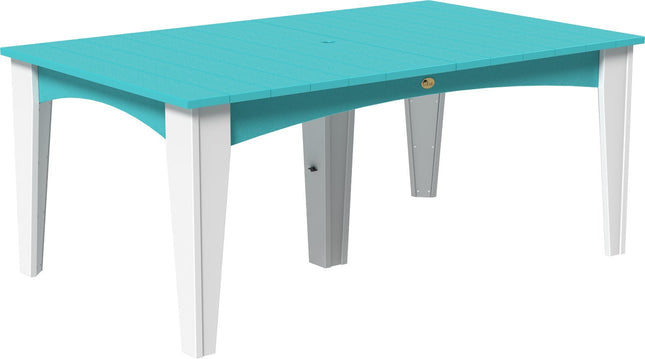 Island Dining Table (44"x 72" Rectangular) Aruba Blue & White