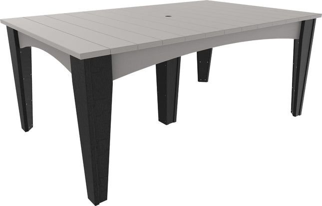 Island Dining Table (44" x 72" Rectangular) Dove Gray & Black