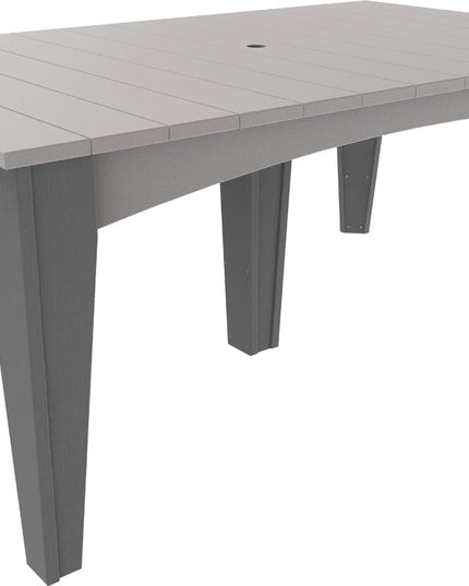 Island Dining Table (44" x 72" Rectangular) Dove Gray & Slate