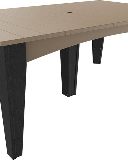Island Dining Table (44" x 72" Rectangular) Weatherwood & Black