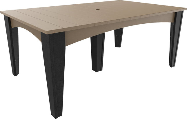 Island Dining Table (44" x 72" Rectangular) Weatherwood & Black