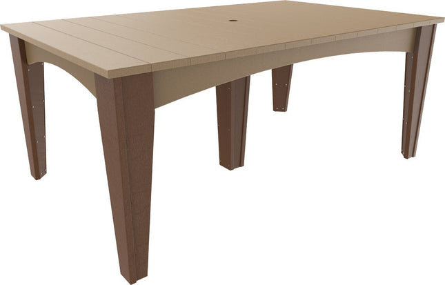 Island Dining Table (44" x 72" Rectangular) Weatherwood & Chestnut Brown