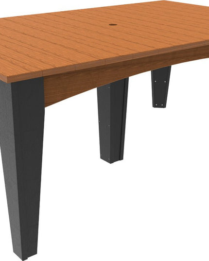 Island Dining Table (44" x 72" Rectangular) Antique Mahogany & Black