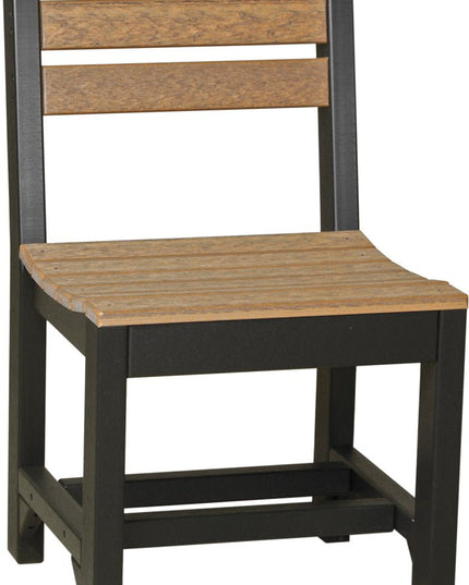 Island Side Chair (Dining Height) Antique Mahogany & Black