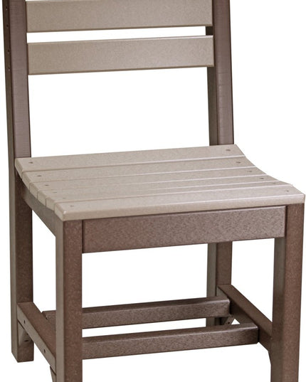 Island Side Chair (Dining Height) Weatherwood & Chestnut Brown