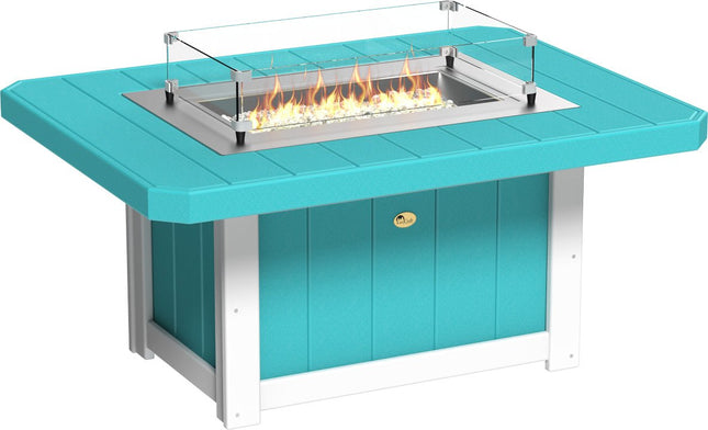 LuxCraft Lumin Fire Pit 51" Rectangular Aruba Blue & Black