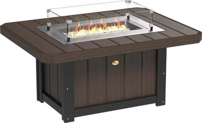 LuxCraft Lumin Fire Pit 51" Rectangular Brazilian Walnut & Black