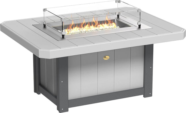 LuxCraft Lumin Fire Pit 51" Rectangular Dove Gray & Slate