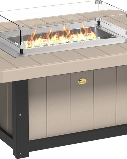 LuxCraft Lumin Fire Pit 51" Rectangular Weatherwood & Black