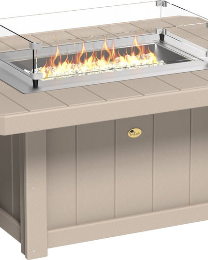 LuxCraft Lumin Fire Pit 51" Rectangular Weatherwood