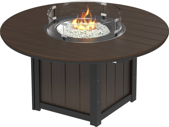 LuxCraft Lumin Fire Table 60" Round (Brazilian Walnut & Black