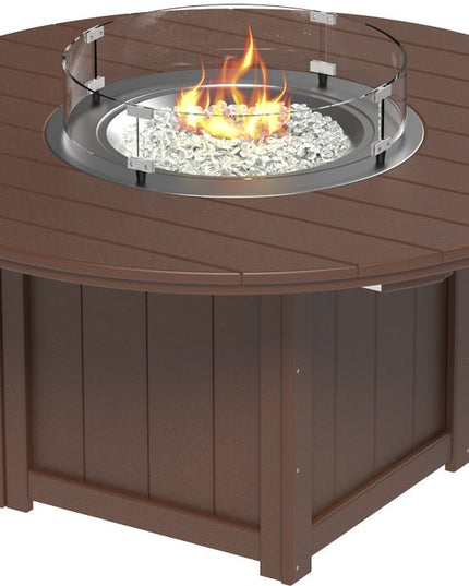 LuxCraft Lumin Fire Table 60" Round Chestnut Brown