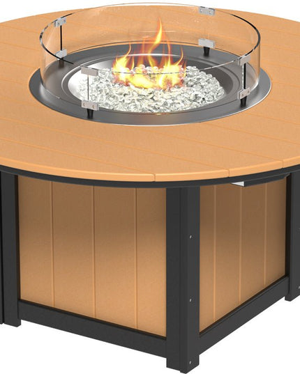 LuxCraft Lumin Fire Table 60" Round Cedar & Black