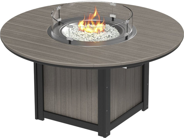 LuxCraft Lumin Fire Table 60" Round Coastal Gray & Black