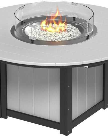 LuxCraft Lumin Fire Table 60" Round Dove Gray & Black